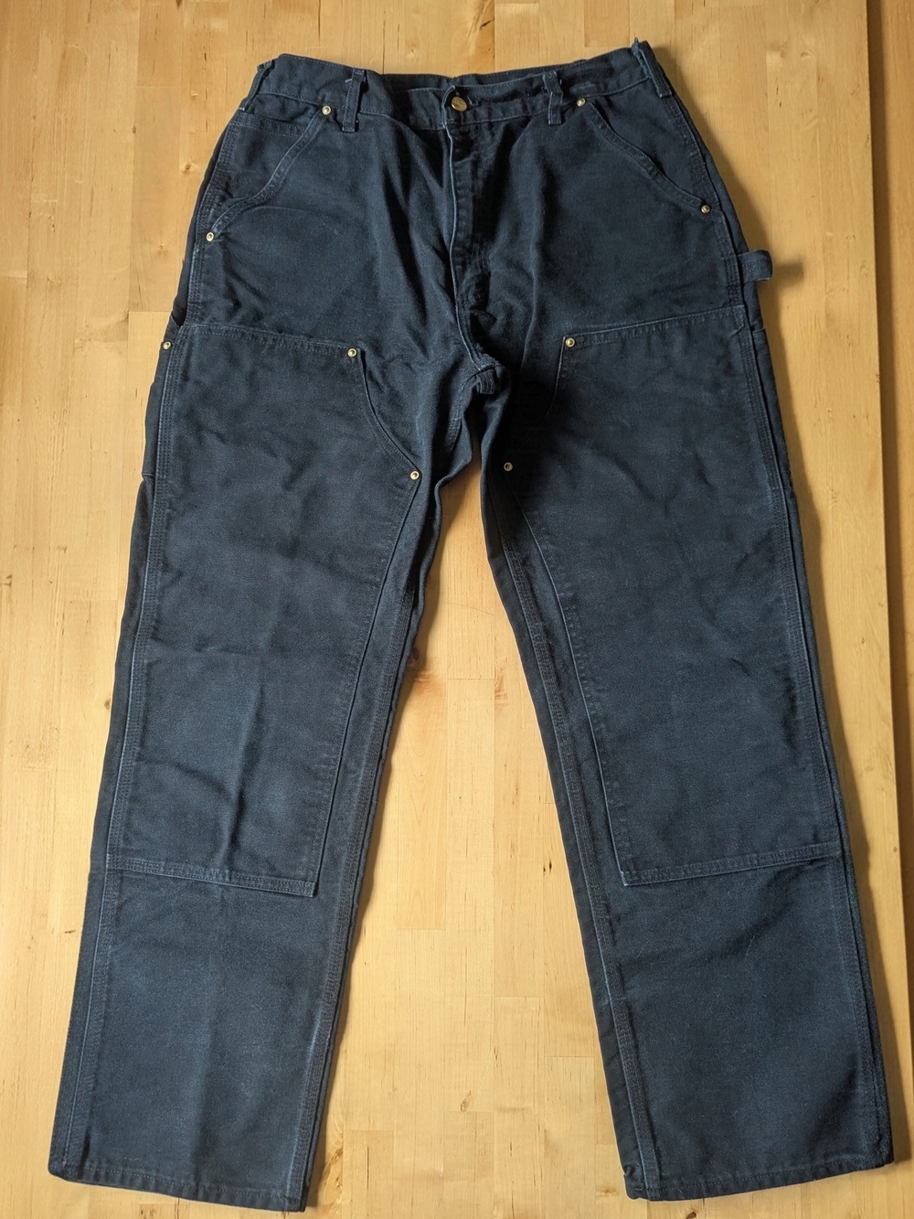 Carhartt B01 Men’s Double Knee Black Pants 34x32 Made in USA Workwear Carpenter